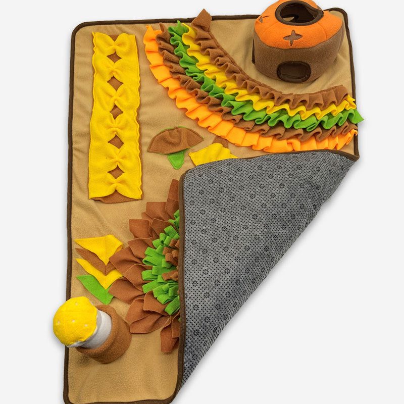 Hunde Intelligenzspielzeug, Schnüffelmatte, Interaktives Futterspielzeug mit BiBi-Sound & Rutschfester Unterlage, Zwei Farben