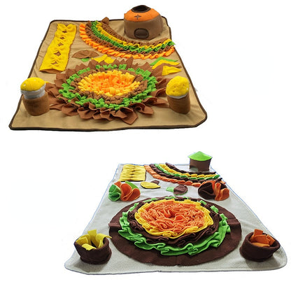 Hunde Intelligenzspielzeug, Schnüffelmatte, Interaktives Futterspielzeug mit BiBi-Sound & Rutschfester Unterlage, Zwei Farben