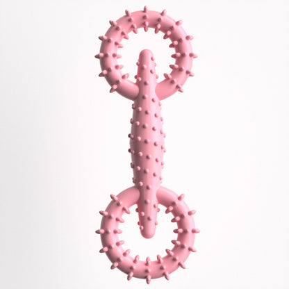 Unkaputtbares Hundespielzeug, TRP-Doppelring Kaustock, langlebiges Spielzeug für den Hund, ideal für Spielstunden, Drei Farben