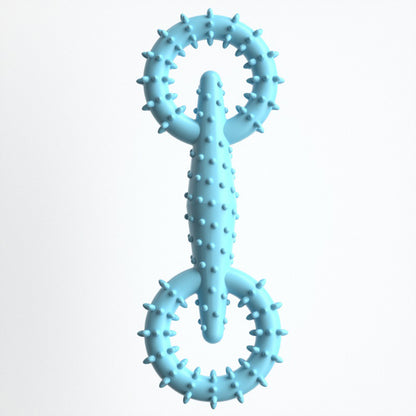 Unkaputtbares Hundespielzeug, TRP-Doppelring Kaustock, langlebiges Spielzeug für den Hund, ideal für Spielstunden, Drei Farben