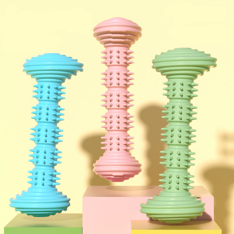 Hundespielzeug Unzerstörbar, TRP Barbell Hundekaustab, Kauspielzeug für Hunde, Saubere Zähne, Unterhaltung in drei Farben