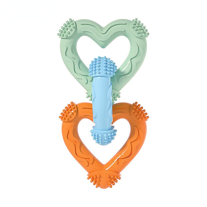 Unzerstörbares Hundespielzeug, Trp Dreiring Herzform Kauspielzeug für Verspielte Hunde, Selbstunterhaltung, Vier Farben