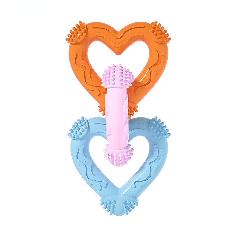 Unzerstörbares Hundespielzeug, Trp Dreiring Herzform Kauspielzeug für Verspielte Hunde, Selbstunterhaltung, Vier Farben