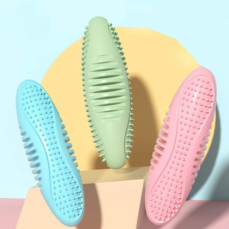 Hundespielzeug Unkaputtbar, TRP Ovales Kauspielzeug mit weichen Stacheln für Zahnpflege, Dreifarbige Auswahl in Drei Farben