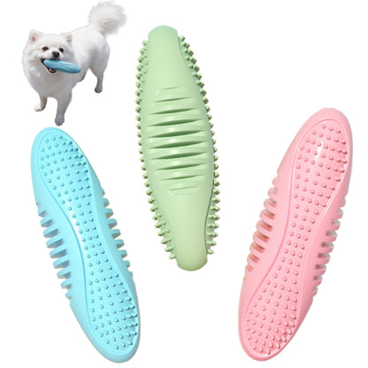 Hundespielzeug Unkaputtbar, TPR Ovales Kauspielzeug mit weichen Stacheln für Zahnpflege, Dreifarbige Auswahl in Drei Farben