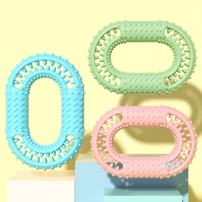 Hundespielzeug Unzerstörbar, TPR O-Ring Kauspielzeug für Hunde, Widerstandsfähig & Abriebsfest, Saubere Zähne, Drei Farben