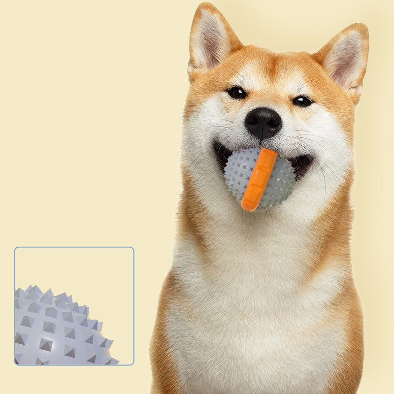 Hundespielzeug Unkaputtbar, TRP orange Hundeball mit Geräusch & Licht, langlebiges Welpenspielzeug, Zahnreinigung, Zwei Stile