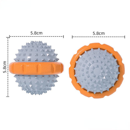 Hundespielzeug Unkaputtbar, TRP orange Hundeball mit Geräusch & Licht, langlebiges Welpenspielzeug, Zahnreinigung, Zwei Stile