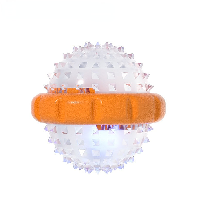 Hundespielzeug Unkaputtbar, TRP orange Hundeball mit Geräusch & Licht, langlebiges Welpenspielzeug, Zahnreinigung, Zwei Stile