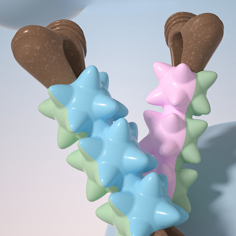 Kauknochen Hund, TRP Meteor-Knochen, PP & Holzfaser, Hundespielzeug Zahnpflege, Begleiten Sie Ihren Hund, Vier Farben