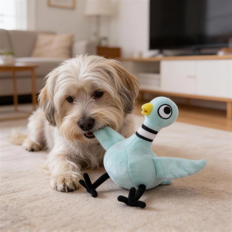 Kuscheltier für den Hund, blauen Taube enthält PP-Watte, Hochwertige Plüschpuppe für alle Hunde