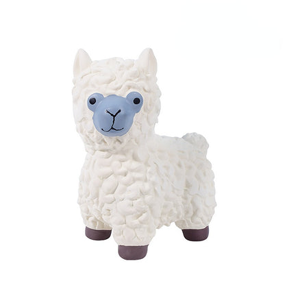 Hund Spielzeug, Alpakaform Spielzeug für Hunde aus Latex, interaktives Kauspielzeug Hund mit Sound in Drei Farben
