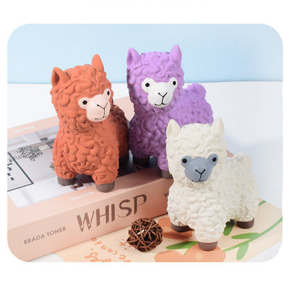 Hund Spielzeug, Alpakaform Spielzeug für Hunde aus Latex, interaktives Kauspielzeug Hund mit Sound in Drei Farben