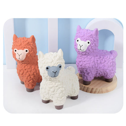 Hund Spielzeug, Alpakaform Spielzeug für Hunde aus Latex, interaktives Kauspielzeug Hund mit Sound in Drei Farben