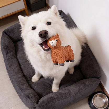 Hund Spielzeug, Alpakaform Spielzeug für Hunde aus Latex, interaktives Kauspielzeug Hund mit Quietscher in Drei Farben