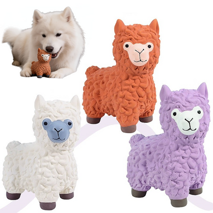 Hund Spielzeug, Alpakaform Spielzeug für Hunde aus Latex, interaktives Kauspielzeug Hund mit Quietscher in Drei Farben