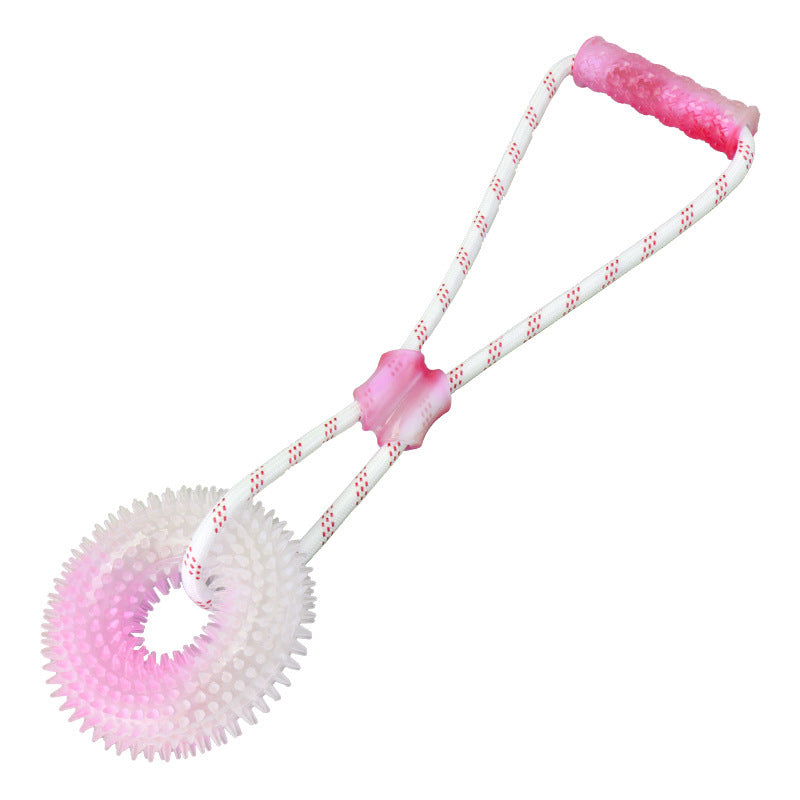 Hundespielzeug Unkaputtbar, Handseil Weicher Dornenring aus Gummi, für Interaktives Tauziehen-Spiel mit Hund, Drei Farben