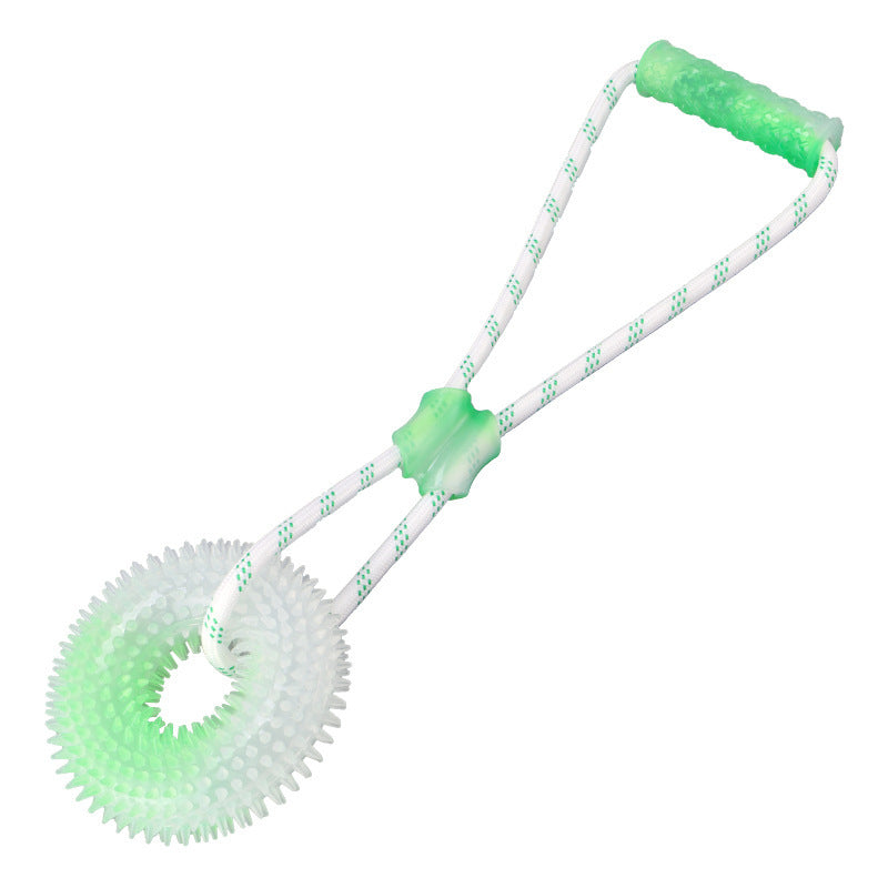 Hundespielzeug Unkaputtbar, Handseil Weicher Dornenring aus Gummi, für Interaktives Tauziehen-Spiel mit Hund, Drei Farben