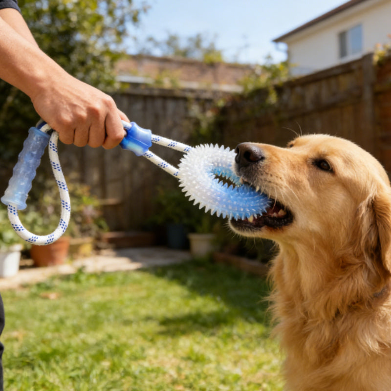 Hundespielzeug Unkaputtbar, Handseil Weicher Dornenring aus Gummi, für Interaktives Tauziehen-Spiel mit Hund, Drei Farben