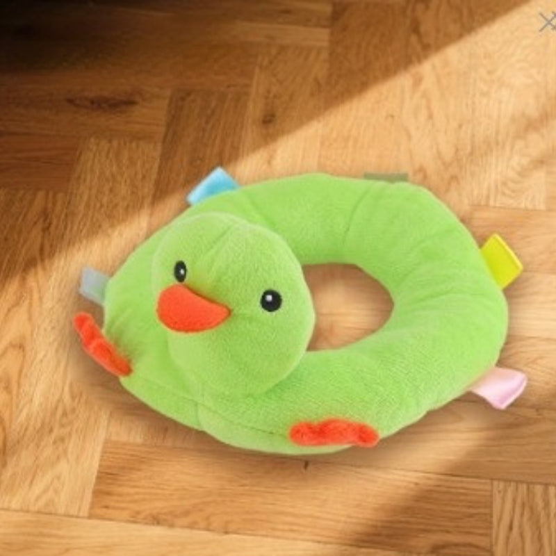 Kuscheltier für den Hund, Kleiner gelber Entenkreis, für sanfte Zähnchen & Spielstunden, verfügbar in Gelb und Grün (1 Stück)