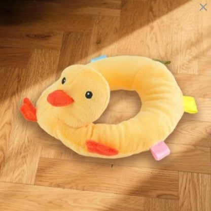 Kuscheltier für den Hund, Kleiner gelber Entenkreis, für sanfte Zähnchen & Spielstunden, verfügbar in Gelb und Grün (1 Stück)