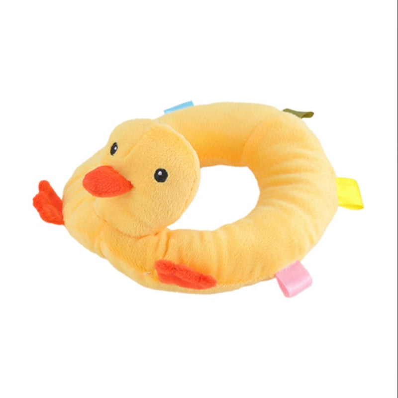 Kuscheltier für den Hund, Kleiner gelber Entenkreis, für sanfte Zähnchen & Spielstunden, verfügbar in Gelb und Grün (1 Stück)