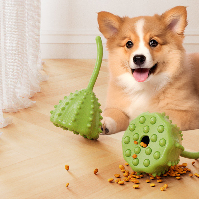 Hundespielzeug, TRP Grün Lotus mit Futteröffnung, interaktives Intelligenzspielzeug für Hunde, Verschleißfest & bissfest