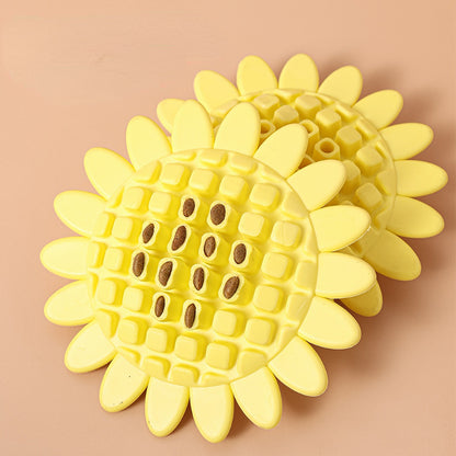 Hunde Intelligenzspielzeug, Gelbes Sonnenblumen Gummi Spielzeug für den Hund, Interaktives Futterspielzeug (1 Stück)