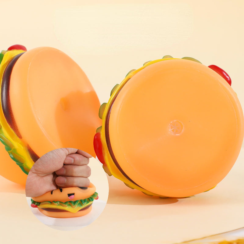 Hundespielzeug, Cartoon Burger, lustiges Hundespielzeug Quietschen, weich & langlebig, 3er Set für kleine und große Hunde