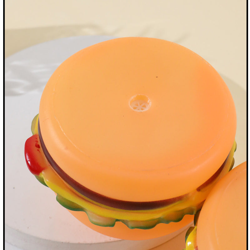 Hundespielzeug, Cartoon Burger, lustiges Hundespielzeug Quietschen, weich & langlebig, 3er Set für kleine und große Hunde