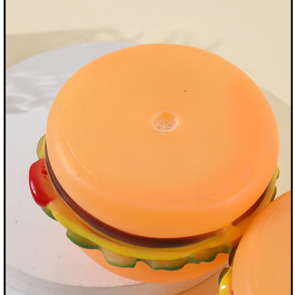 Hundespielzeug, Cartoon Burger, lustiges Hundespielzeug Quietschen, weich & langlebig, 3er Set für kleine und große Hunde