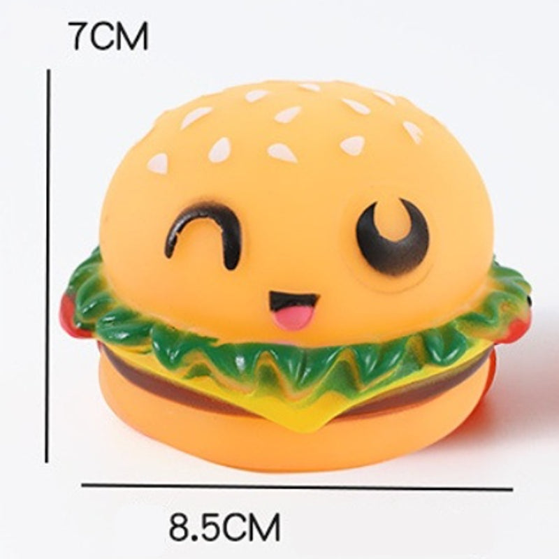 Hundespielzeug, Cartoon Burger, lustiges Hundespielzeug Quietschen, weich & langlebig, 3er Set für kleine und große Hunde