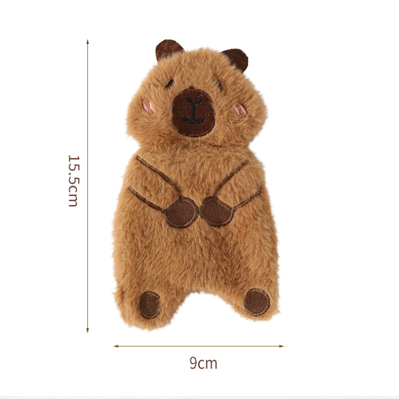 Kuscheltier für den Hund, Hochwertiger Plüsch-Braunbär mit Quietscher & Krinklepapier für interaktiven Spielspaß, 2er Set