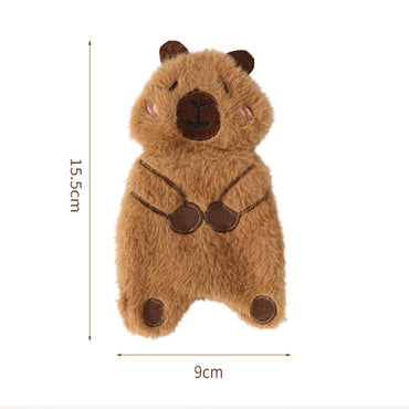 Kuscheltier für den Hund, Hochwertiger Plüsch-Braunbär mit Quietscher & Krinklepapier für interaktiven Spielspaß, 2er Set