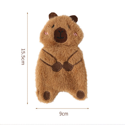 Kuscheltier für den Hund, Hochwertiger Plüsch-Braunbär mit Quietscher & Krinklepapier für interaktiven Spielspaß, 2er Set