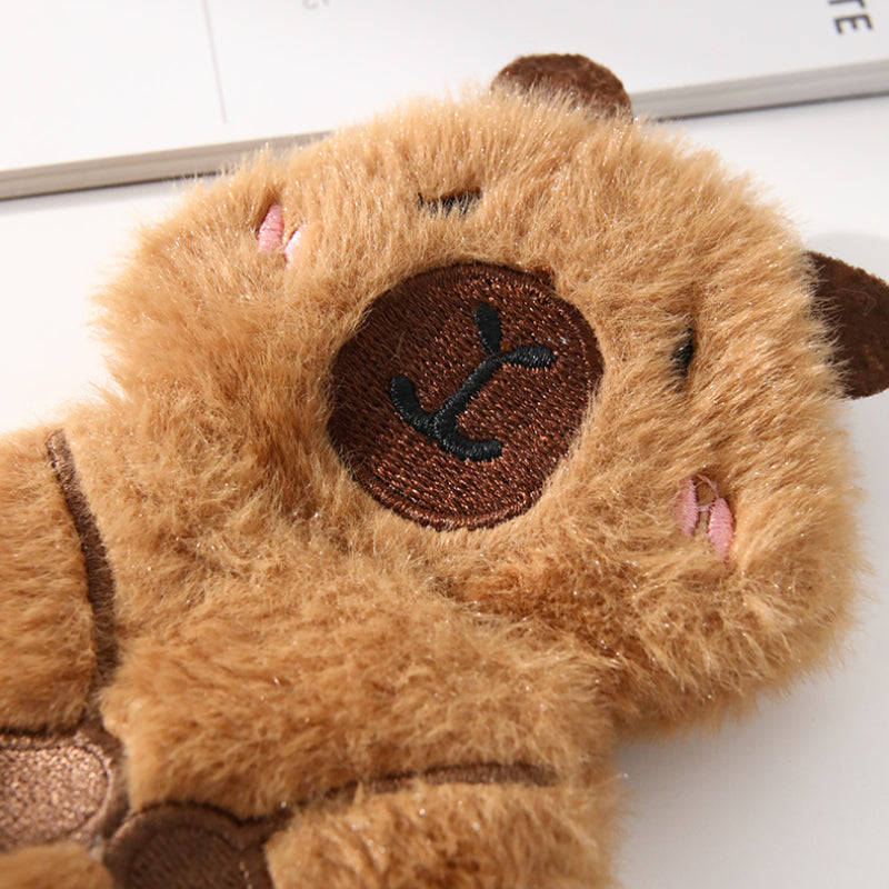 Kuscheltier für den Hund, Hochwertiger Plüsch Braunbär mit Quietscher & Krinklepapier für interaktiven Spielspaß, 2er Set