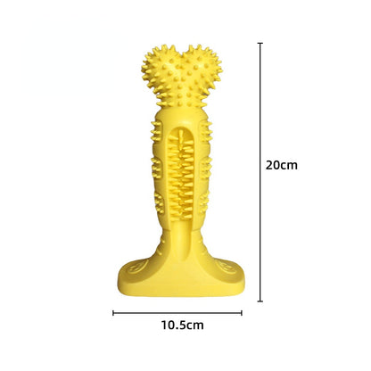 Hundespielzeug Unkaputtbar, TRP Beißspielzeug für Hunde, Stabile Basis, Zähneputzspielzeug in Grün und Gelb