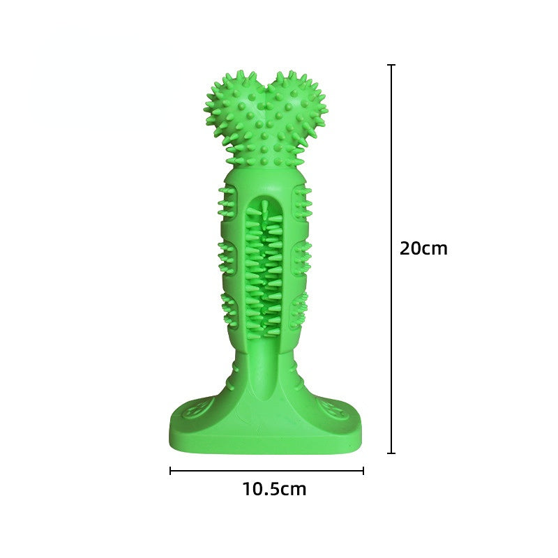 Hundespielzeug Unkaputtbar, TRP Beißspielzeug für Hunde, Stabile Basis, Zähneputzspielzeug in Grün und Gelb