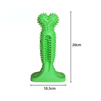 Hundespielzeug Unkaputtbar, TRP Beißspielzeug für Hunde, Stabile Basis, Zähneputzspielzeug in Grün und Gelb