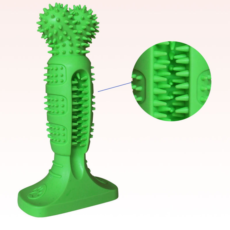 Hundespielzeug Unkaputtbar, TRP Beißspielzeug für Hunde, Stabile Basis, Zähneputzspielzeug in Grün und Gelb