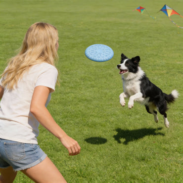 Hund Spielzeug, Hundefrisbee aus weichem TPR-Material, farbenfroher, Multifunktional Wasserspielzeug Hund, Drei Farben