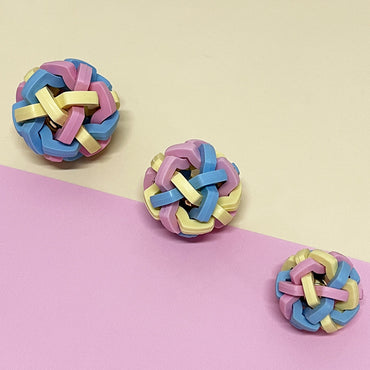 Hundespielzeug, TRP Macaron Farb Geflochtener Glocken-Hundeball, Wurfspielzeug Hund, Drei Größen für alle Hunde