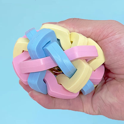 Hundespielzeug, TRP Macaron Farb Geflochtener Glocken-Hundeball, Wurfspielzeug Hund, Drei Größen für alle Hunde