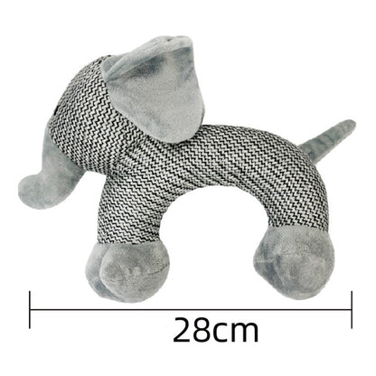 Kuscheltier für den Hund, Drei Tierform aus Baumwolle und Leinen, Kauspielzeug für Hunde, Ideal für kleine Hunderassen