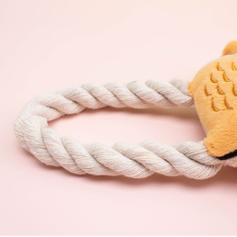 Kuscheltier für Hunde, Baumwollseil Eule mit Bibi-Geräusch, Zahnreinigungsspielzeug für kleine & große Hunde, Drei Farben