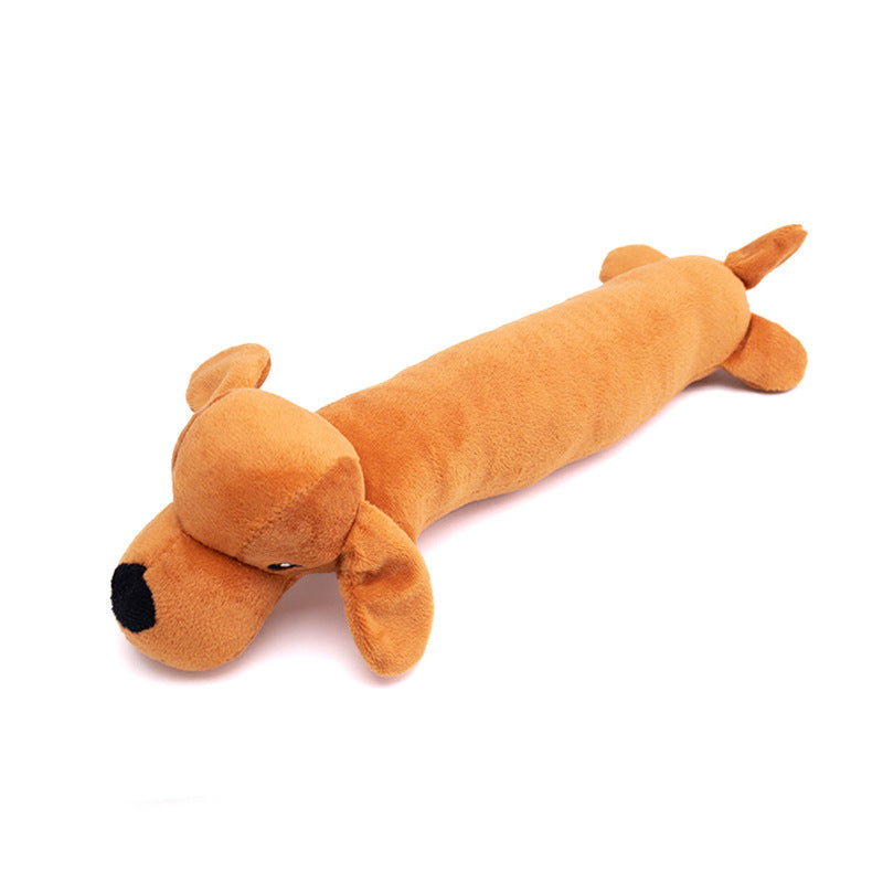 Hund Kuscheltiere, Weiche PP-Baumwolle Langformige Hundespielzeuge mit BiBi-Geräusch, Kauspielzeug für Hunde, 3 Farben