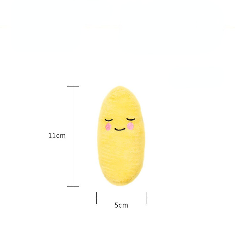 Kuscheltier für den Hund, Cartoon Gelber Mond mit BiBi-Sound, Kuscheltier für Welpen, Kauspielzeug für kleine Hunde, 11 cm lang