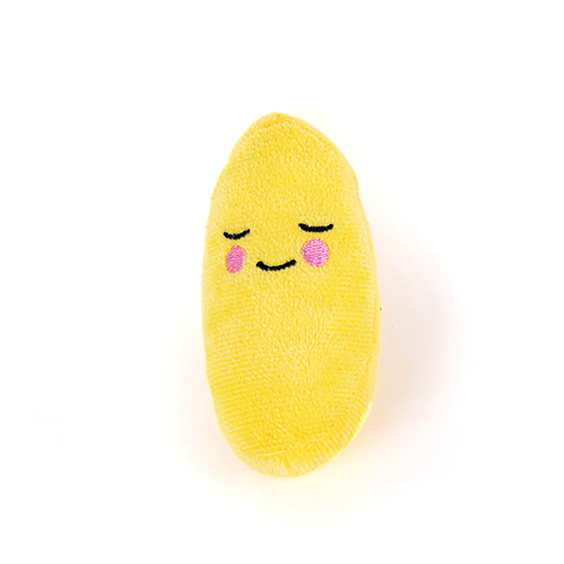 Kuscheltier für den Hund, Cartoon Gelber Mond mit BiBi-Sound, Kuscheltier für Welpen, Kauspielzeug für kleine Hunde, 11 cm lang