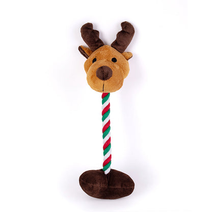 Hund Kuscheltiere, Baumwollseil Elch Hund Spielzeug, kopf mit BiBi-Sound, Kauspielzeug für kleine Hunde (1 Stück)