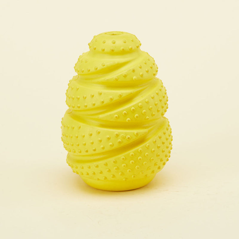 Unzerstörbares Hundespielzeug, gelbes ovales Kauspielzeug aus Gummi, Drei Größen für alle Hunde & perfekt zum Spielen